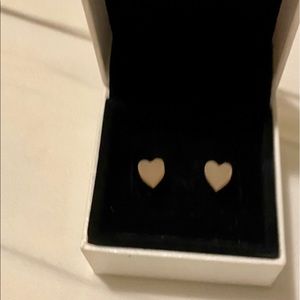 nude pink heart stud earrings